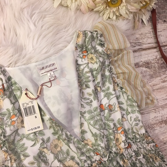 SOLD M.S.S.P Floral Flutter Ruffle Dress - Picture 3 of 6